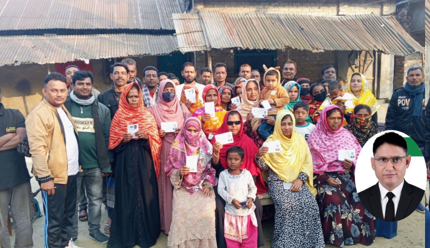 মান্দায় ধানের শীষের প্রার্থীকে বিজয়ী করতে সমর্থকদের প্রচারণা